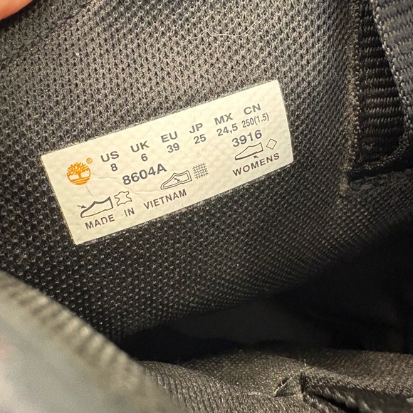 Timberland Women's Black Leather Harness Moto Boots size 8 - Picture 6 of 9